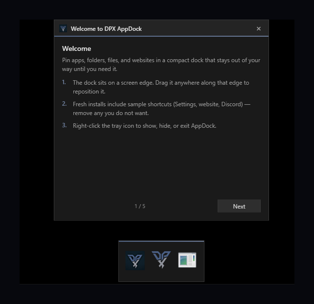 DPX AppDock preview